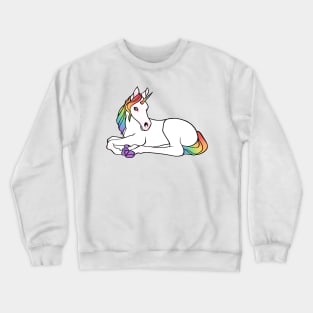 rainbow unicorn foal Crewneck Sweatshirt